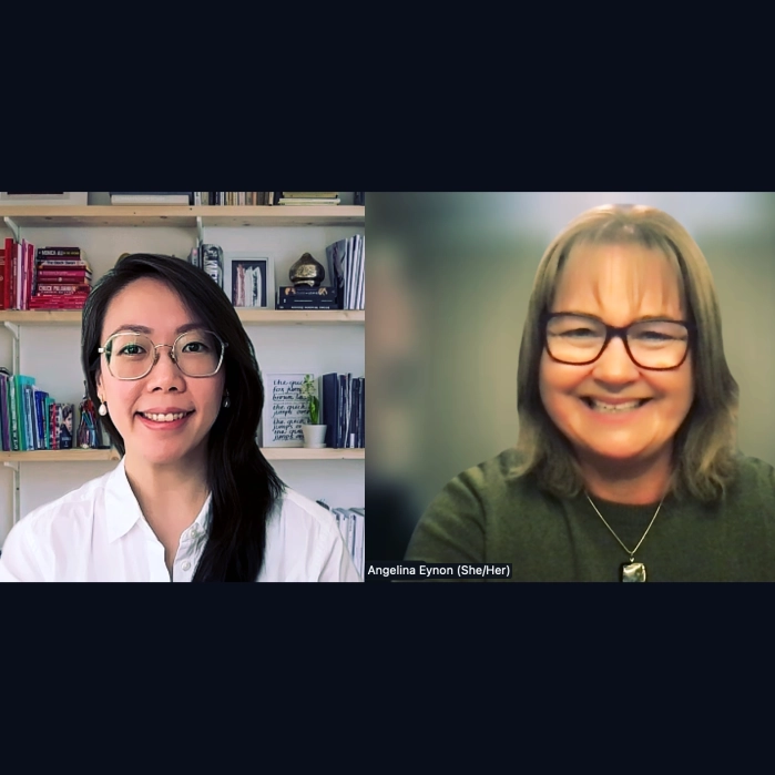 Angelina Eynon with Dr Zen Goh discussing strengths-based development